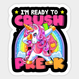 Crush Pre K Dabbing Unicorn Back To School Girls Sticker